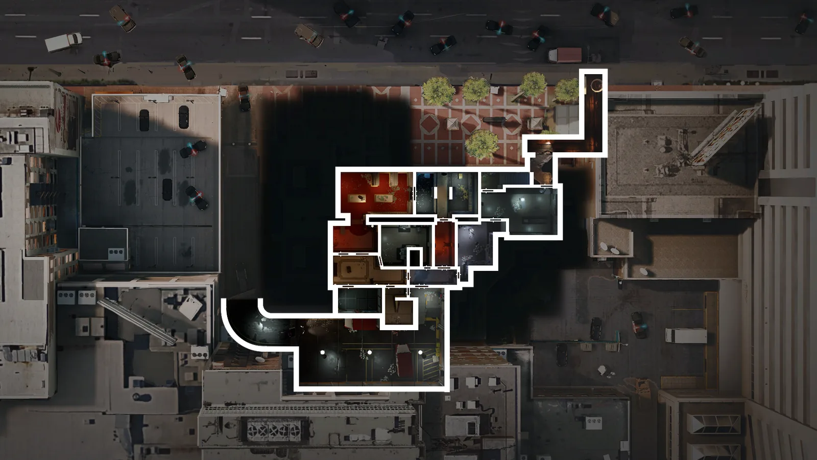 Bank B top-down map